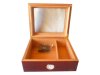 Humidor 40 szál szivar részére, cédrusfa, üvegtető, kristályos párásító, külső h