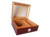 Humidor 40 szál szivar részére, cédrusfa, üvegtető, kristályos párásító, külső h