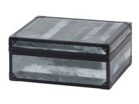 Humidor 40 szál szivar részére, szürke, fémvázas cédrusfa szivar doboz, párásítóval, hygrométerrel - Angelo Humidor 40 szál szivar részére, szürke, fémvázas cédrusfa szivar doboz, párásító